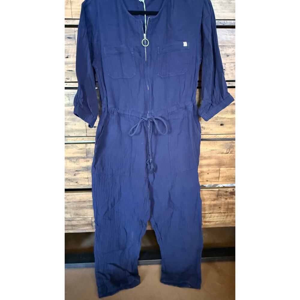 SUNDRY Women's Gauze Navy Crop Jumpsuit Size 3/L NWT